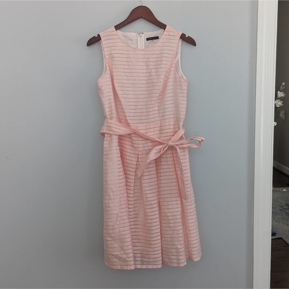 Tommy Hilfiger Pale Pink Ribbon Dress Size 6 Aline Spring Easter - Picture 2 of 6